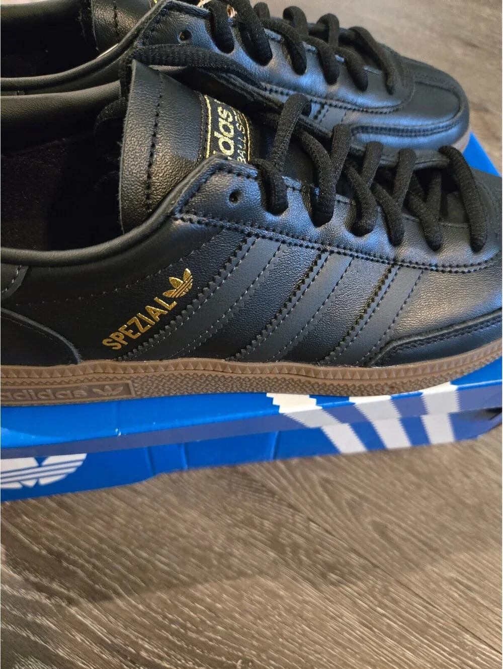 adidas Handball Spezial JS3868 Black Carbon Gold Mens 8.5 Womens 9.5 New OG Box